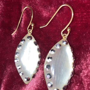Vintage ALEXIS BITTAR Crystal and Lucite Drop Earrings in white silver lucite